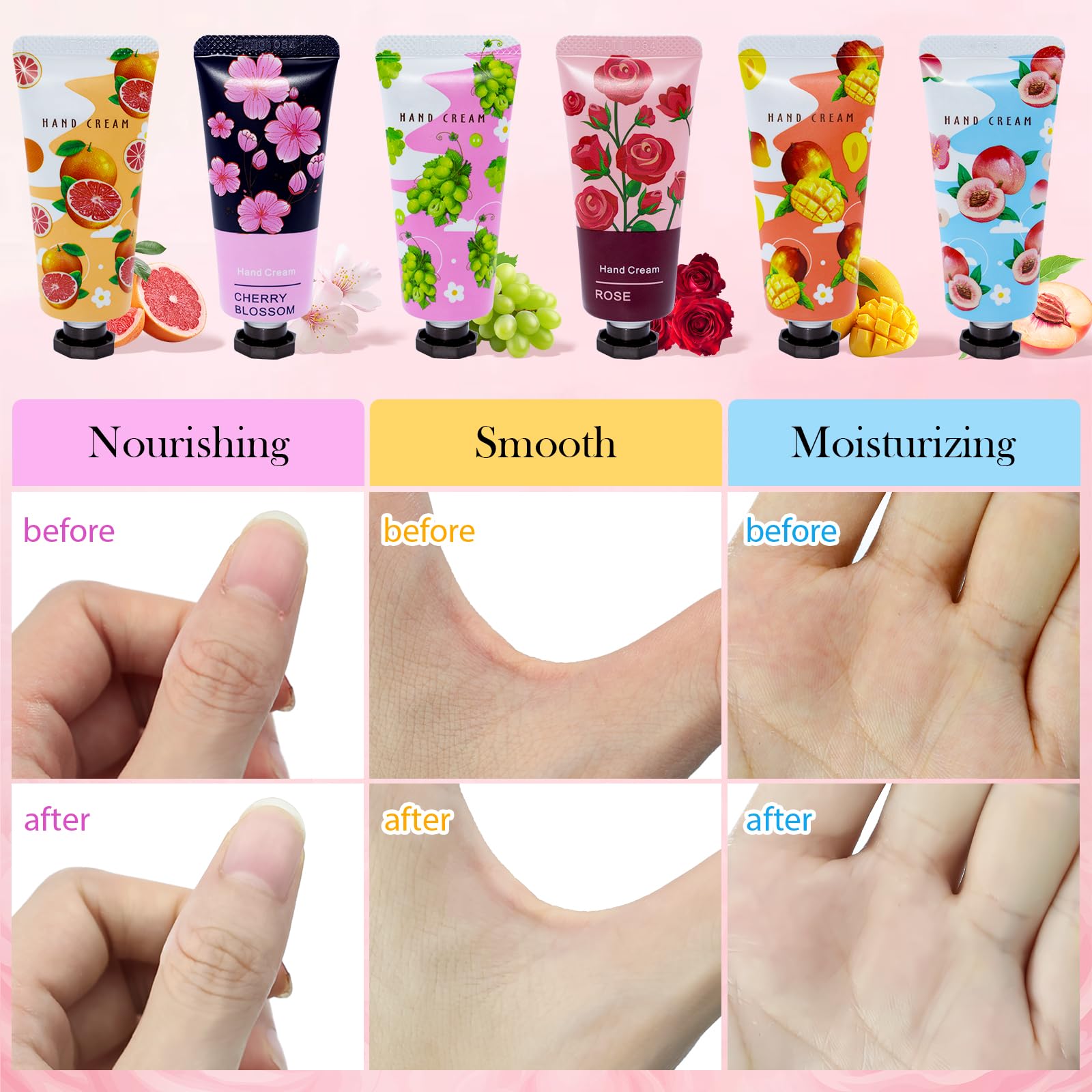 Comdian Confezione da 96 creme mani da donna, formato mini da viaggio, per la cura delle mani secche e screpolate, idratanti con fragranza naturale alle piante, set regalo ideale per mamma, insegnante