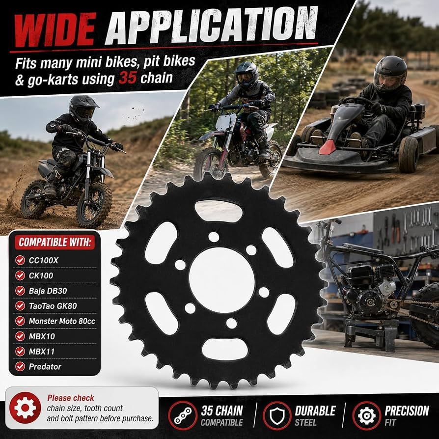 Amazon.com: PSLER 35 Chain 40T Sprocket for Most Mini Bike Dirt