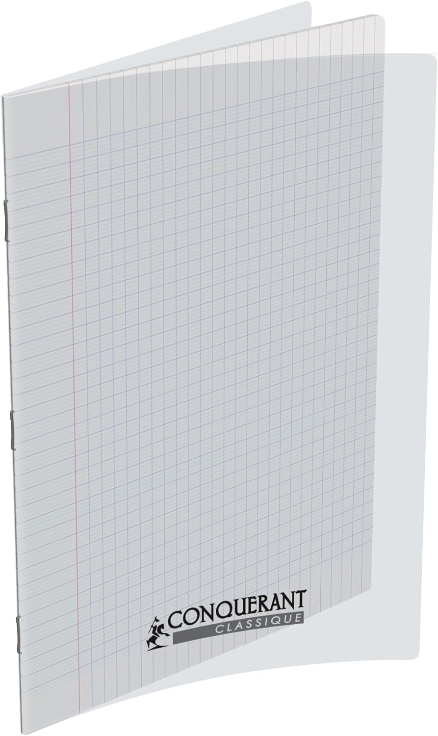 Conqueror 400089844 Stapled Notebook A4 140 Pages Large Squares Polypropylene Cover Colourless