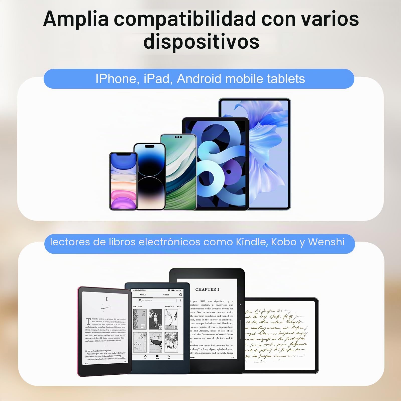 Mando a Distancia para Pasar Páginas y Disparar la Cámara de Forma Remota,Anillo de Desplazamiento para Pasar Páginas, Compatible con Kindle, Tolino, iPhone,Teléfonos Android y Tabletas