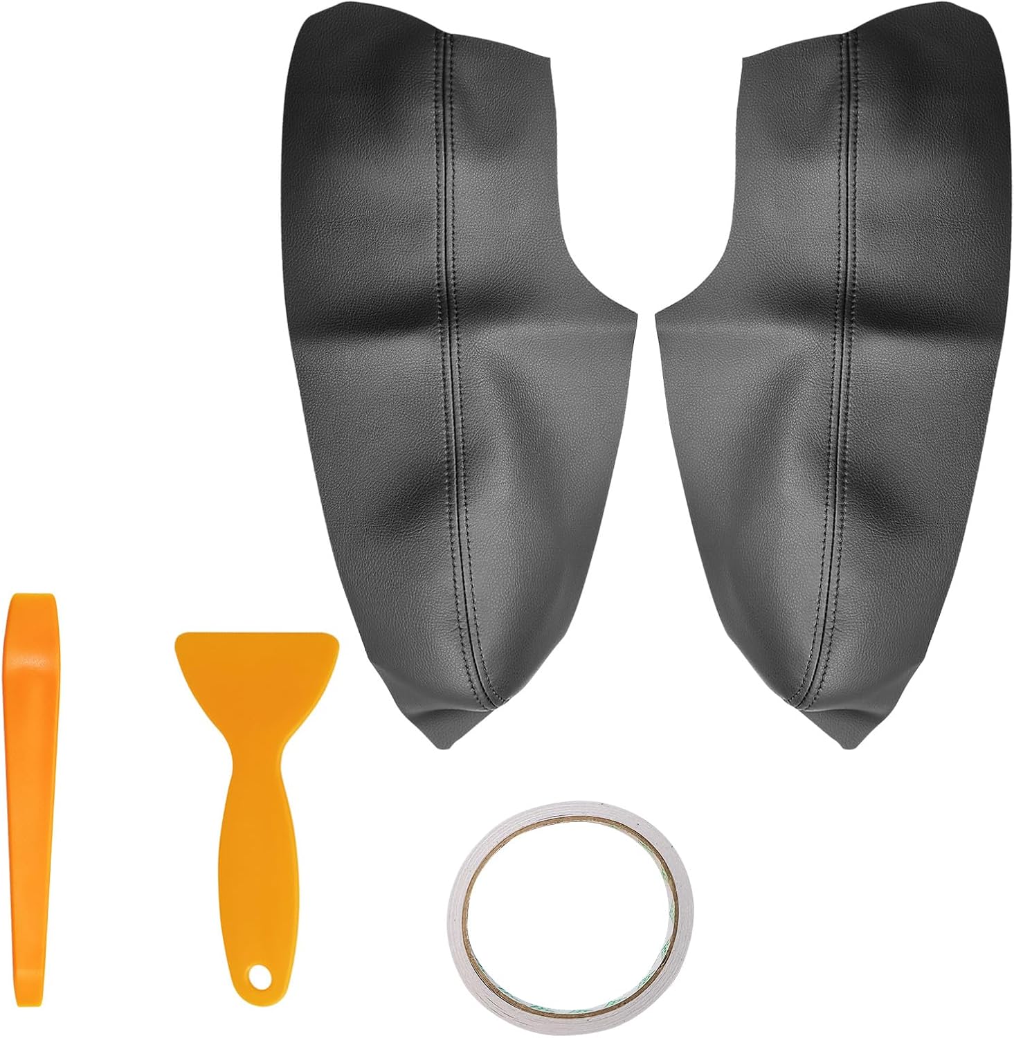 2PCS Front Door Panel Armrest Cover Replacement Compatible with Honda CRV 2017-2021 Left and Right Leather Arm Rest Replaced Skin Upholstery Black (Only Leather Part)