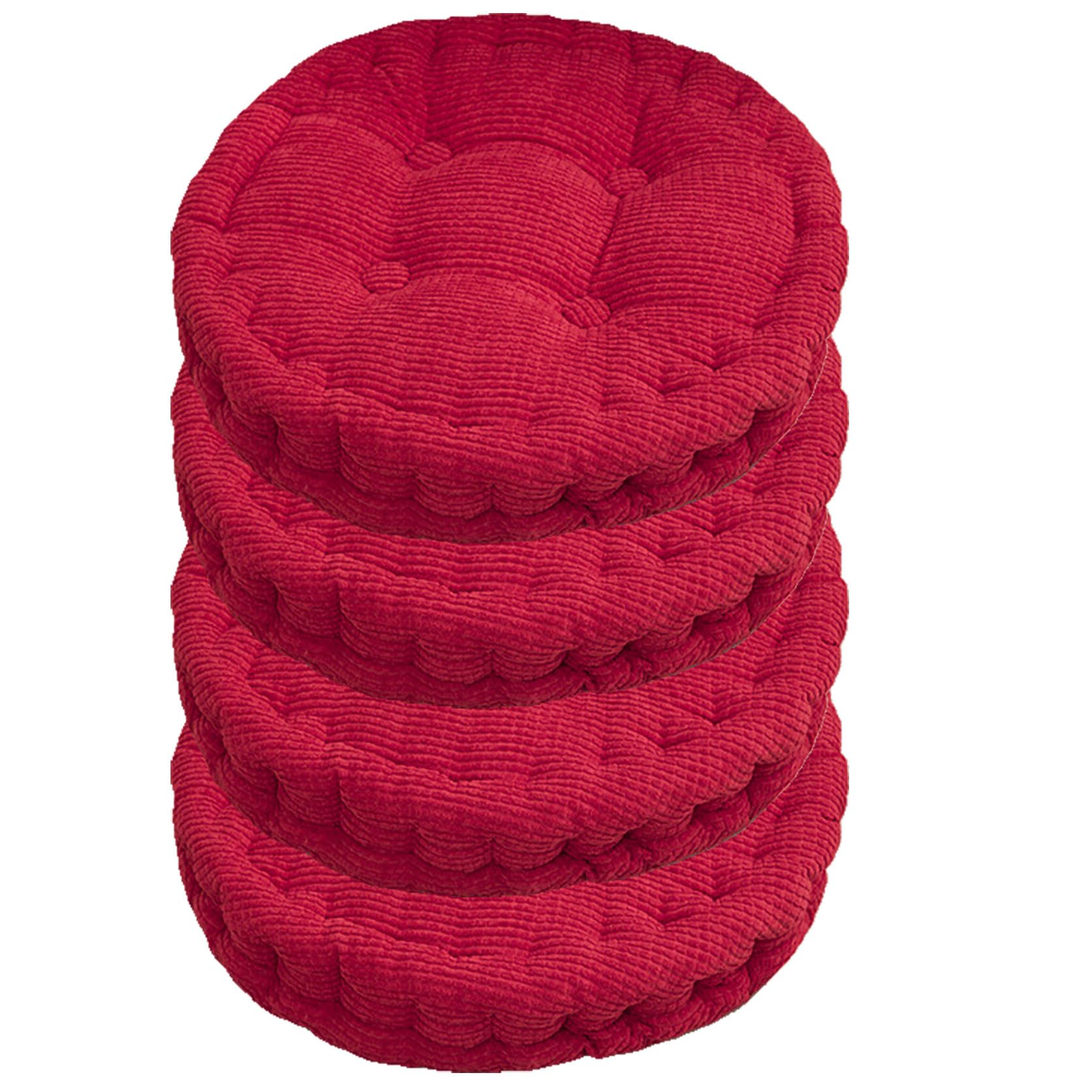 ZXDGsdrdtW 4Set of Round Corn Kernel Seat Cushion，Tatami Mat Cushion Office(Red,45x45cm(4pcs))