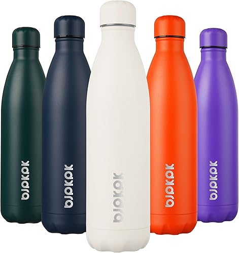 Miniatura 71 de BJPKPK Botellas de agua aisladas de 17 onzas, botellas de agua deportivas de acero inoxidable que mantienen el frío y el calor para viajes, aptas