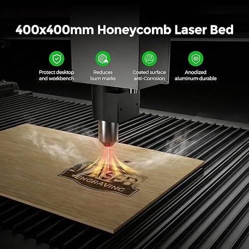 Miniatura 3 de Cloudray Cama láser de panal de abeja de 15.748 x 15.748 in, accesorios de grabador láser de escritorio, mesa de trabajo de panal recubierta para