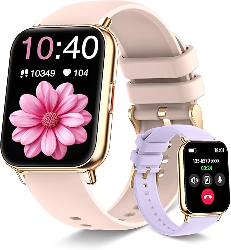 Reloj inteligente para mujer, reloj inteligente HD de 1.85 pulgadas para Android y iPhone con 100 modos deportivos, reloj de fitness con llamada