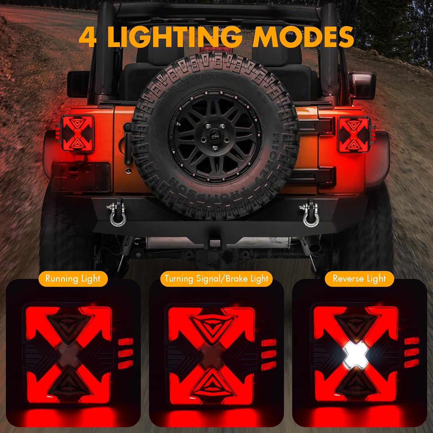 LED Tail Lights Fit For 2007-2018 Jeep Wrangler JK JKU Sport/Sahara/Rubicon, X-Shaped Design Tail Lamp Assembly with Start Animated, Turn Signal,Smoked Lens (X Smoked1)