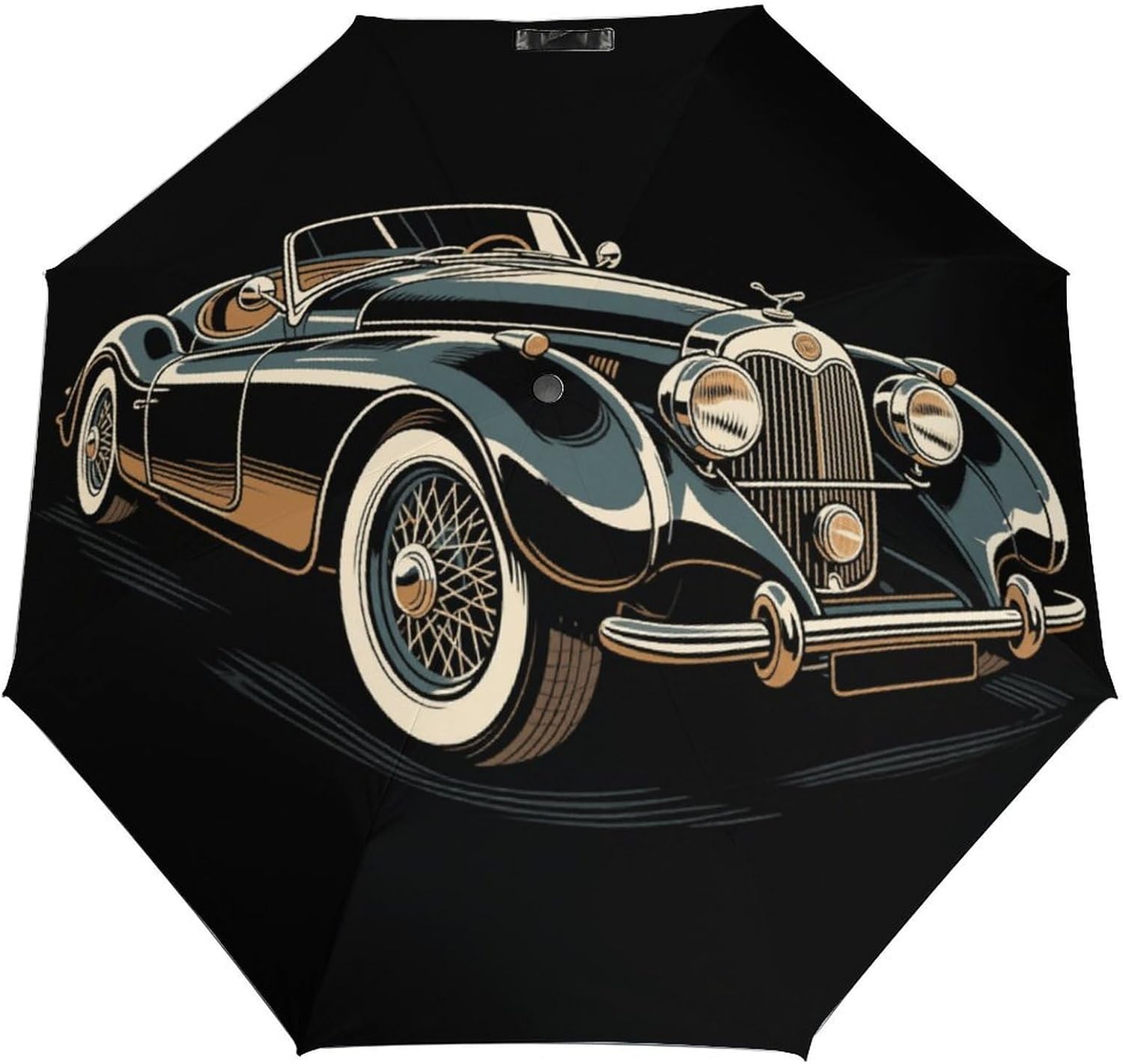 Folding Small Sun Umbrella Classic Vintage Sports Car Windproof Travel Umbrella Lightweight Small And Compact Suit for Pocket