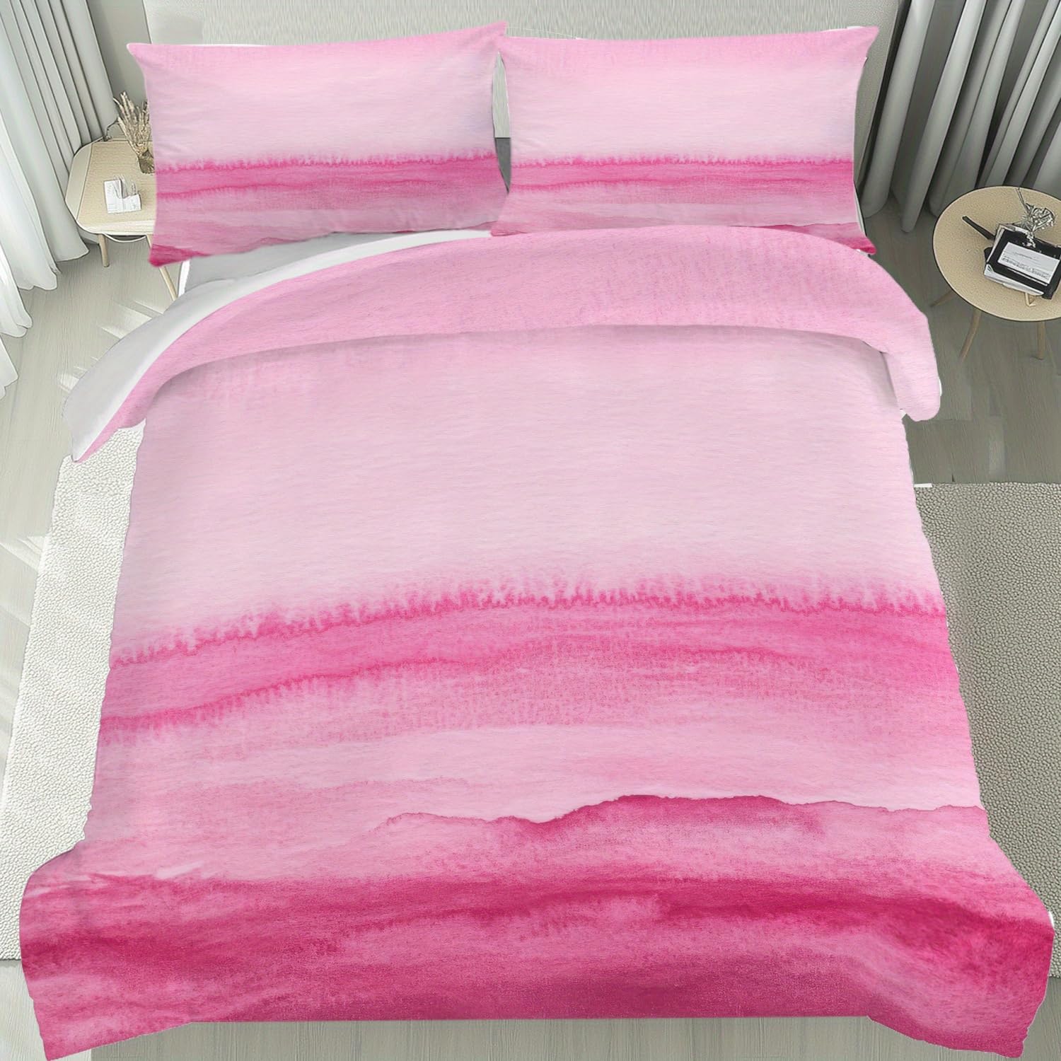 Parure de lit rose ombré pour transformer l'ambiance de votre chambre à coucher