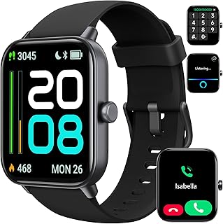 aeac Smart Watch for Android & iOS, 1.8" Fitness Watch with Alexa, Bluetooth Calling, Heart Rate/Sleep Monitor, Calorie/St...