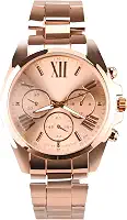 Relógio feminino rose + brincos + pulseira original casual qualidade premium prova dagua