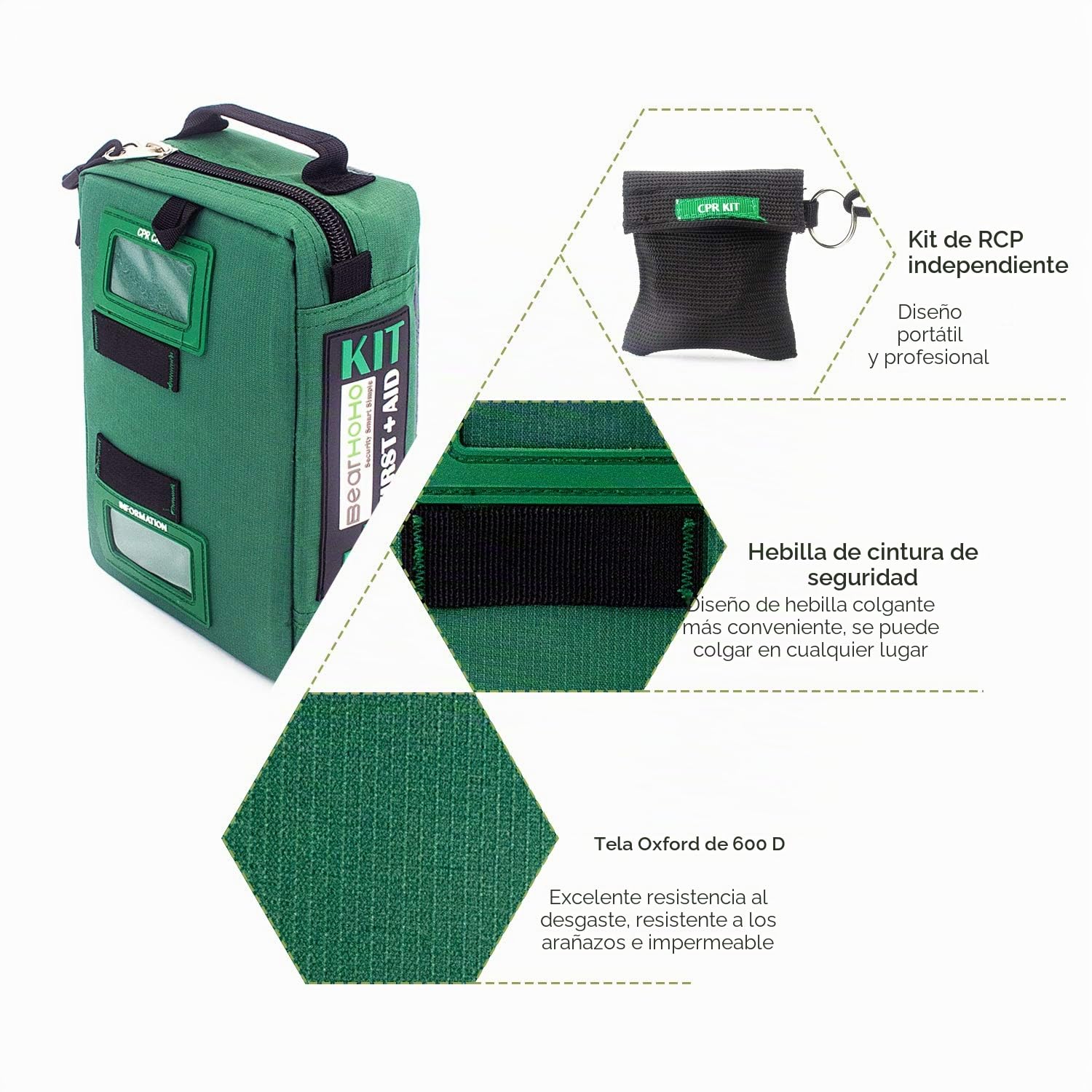 Kit de primeros auxilios profesional de 255 piezas para emergencias y supervivencia, kit médico para traumatismos con compartimentos etiquetados para barco, coche, camión, camping, senderismo, viajes