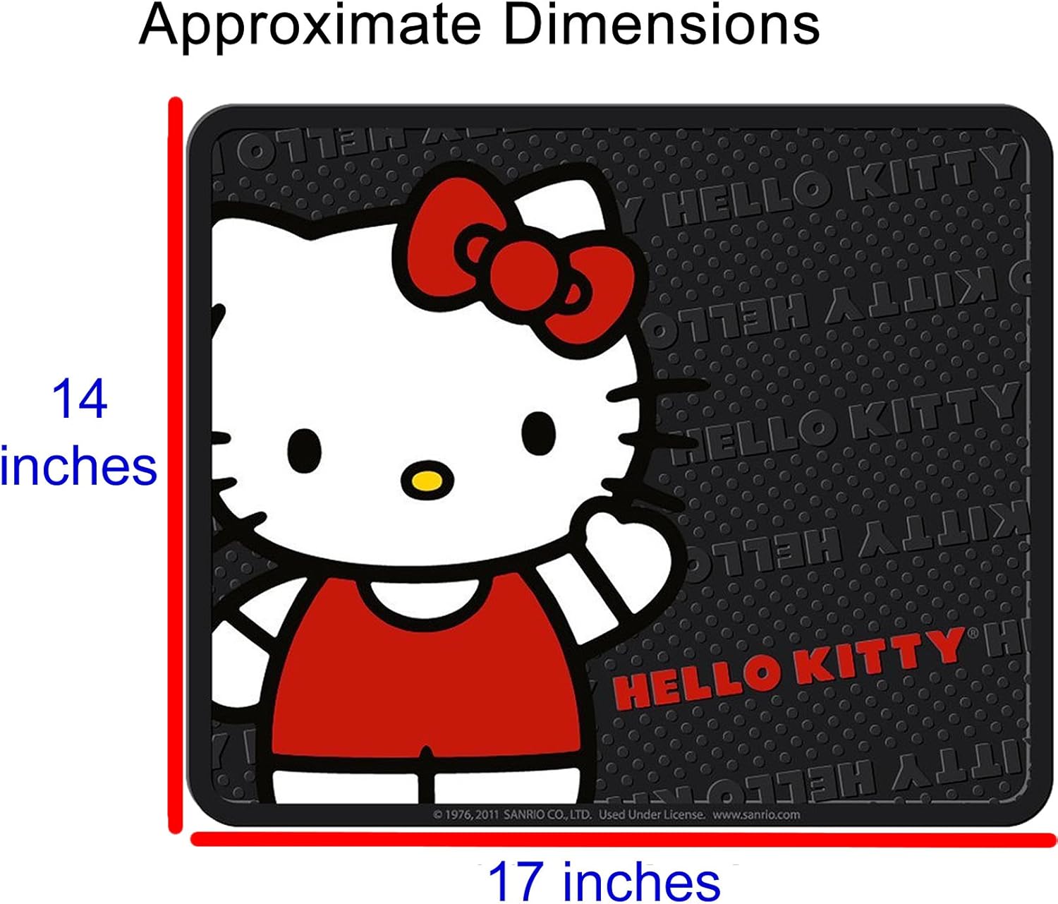 Plasticolor Rear Seat Utility Rubber car Truck SUV Floor Mats - Hello Kitty Sanrio Waving - Pair