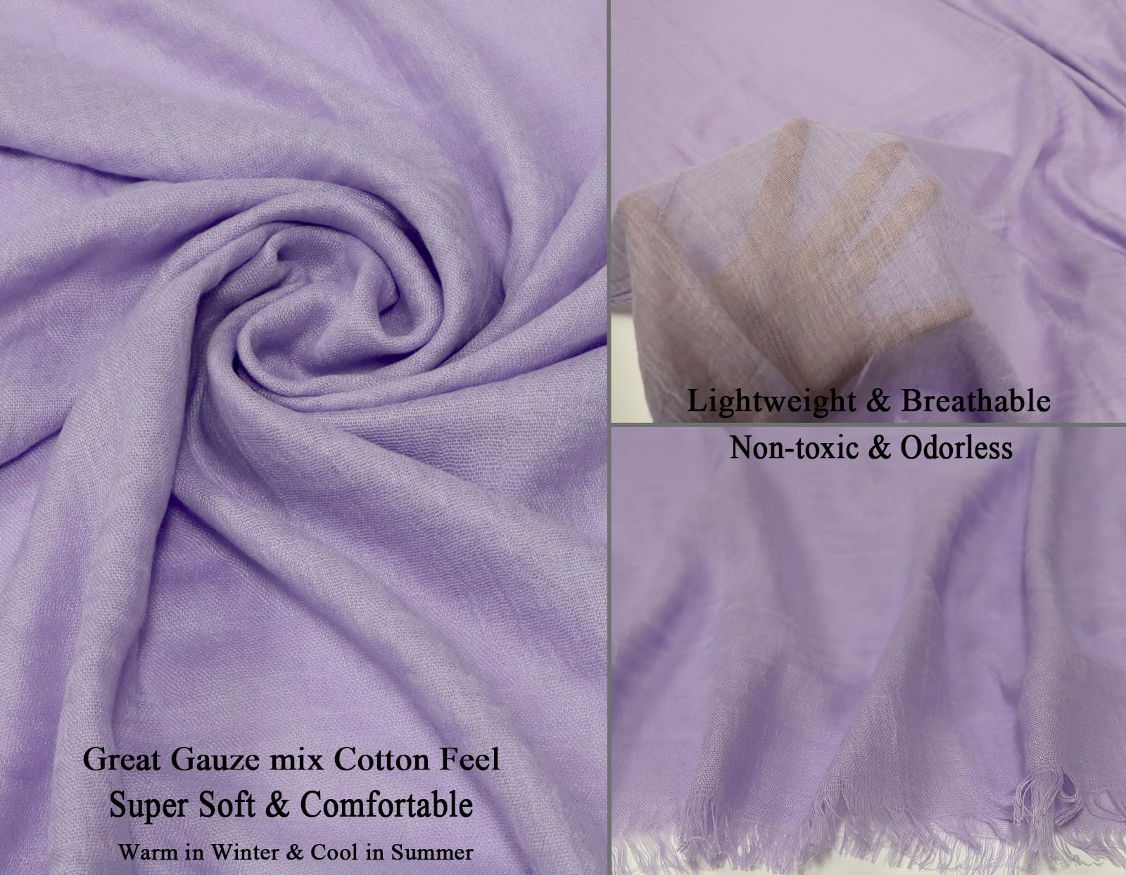 Condition photo showing Brand New for gragengs women summer scarfs lightweight large long gauze shawl linen beach wrap plain 75”×43”