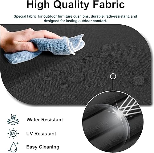 Miniatura 6 de Cojines de asiento de repuesto para columpio, cojines de banco de 2 a 3 plazas para muebles de exterior con respaldo, cojines de asiento reclinable