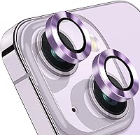 Vista 12 de Compatible con iPhone 14 y 14 Plus, protector de lente de cámara antiarañazos, protector de pantalla de vidrio templado 9H, anillo de cámara a Negro