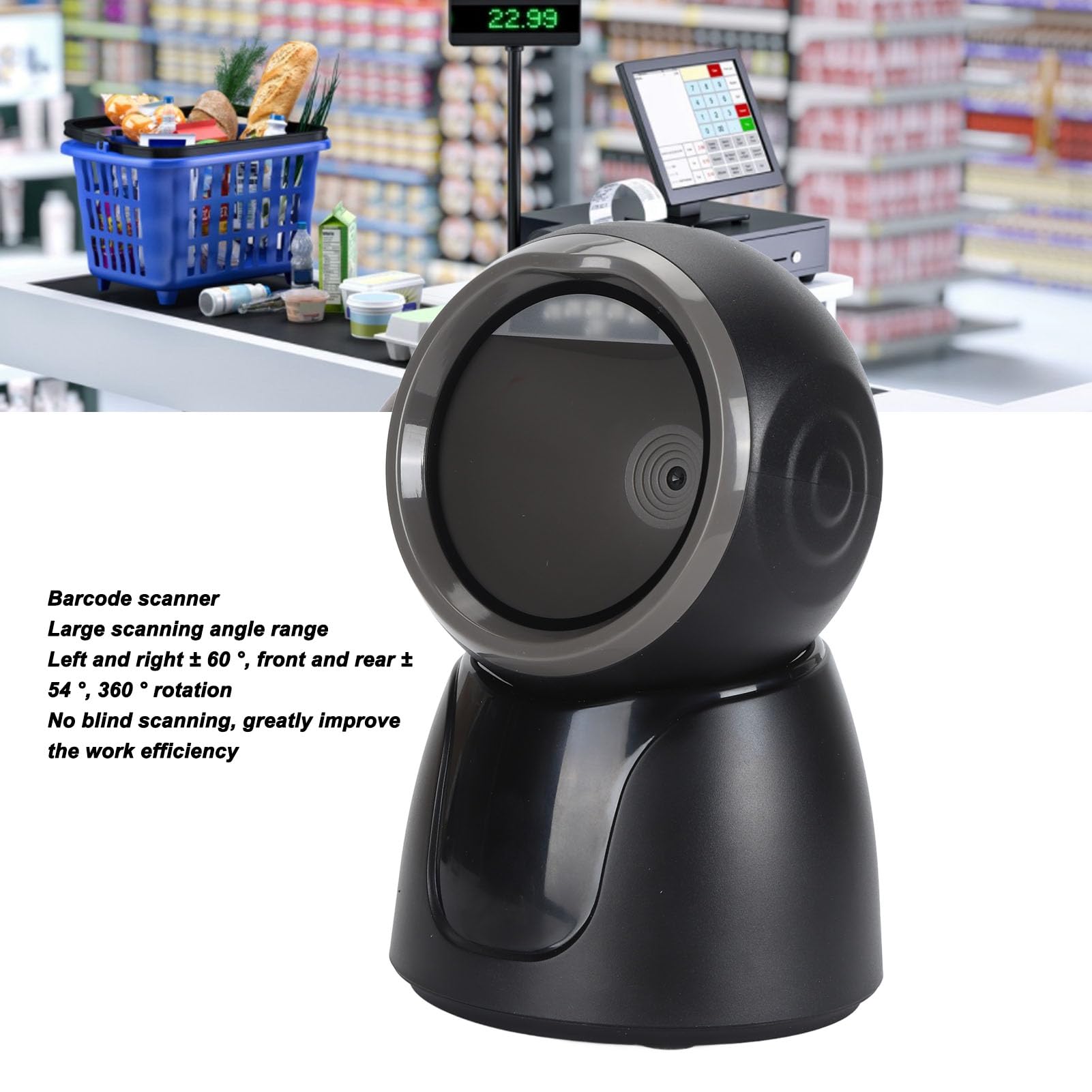 CHICIRIS Lettore di Codici a Barre QR 1D 2D Omnidirezionale Lettore USB Automatico Veloce per Supermercati e Negozi Al Dettaglio