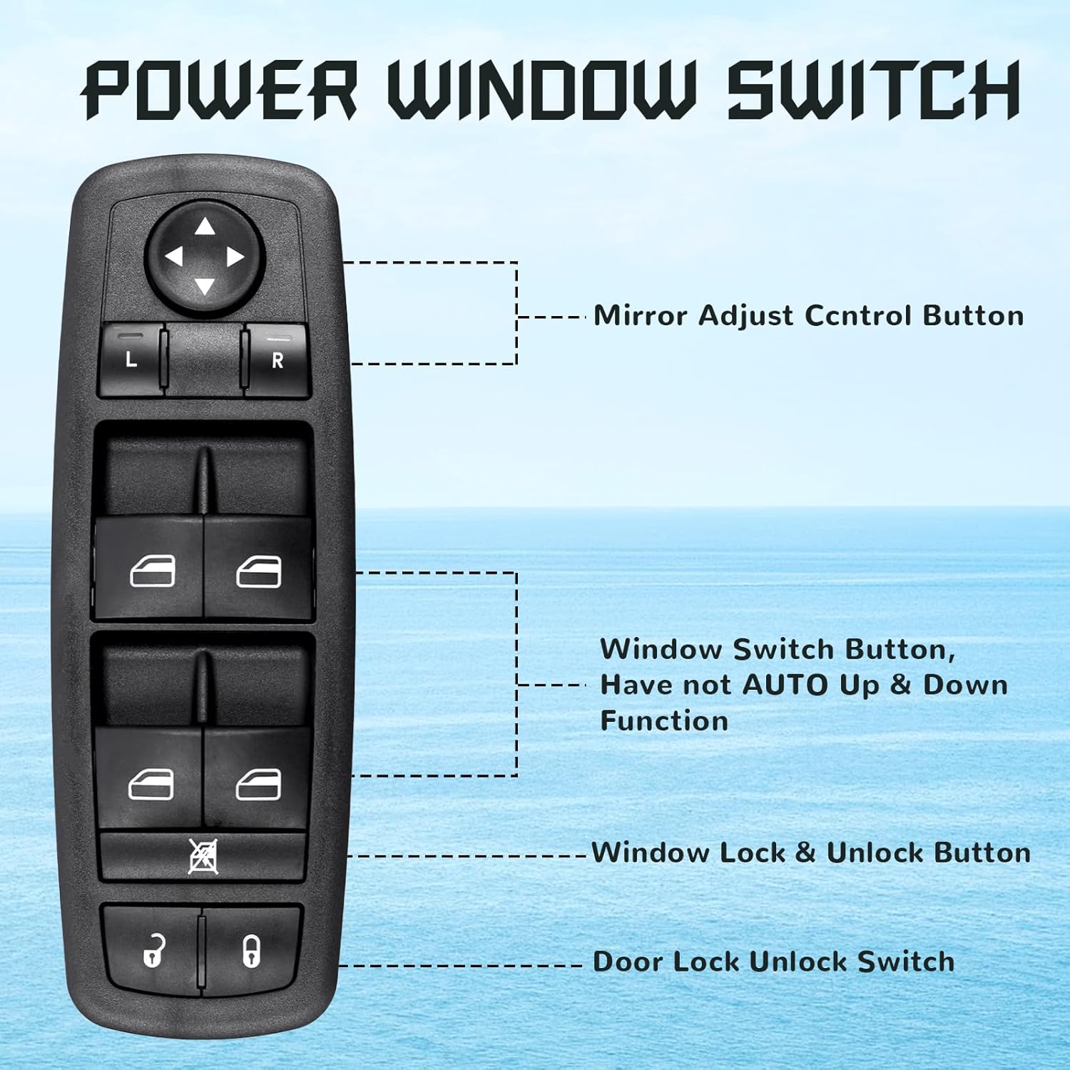 master power window switch, driver side 3 + 0 pins, replacement for 2008-2009 chry-sler town & country, 2008-2009 do-dge grand caravan, 4602535ac, 4602535ad, 4602535ae, 4602535af, 4602535ag, 920-401
