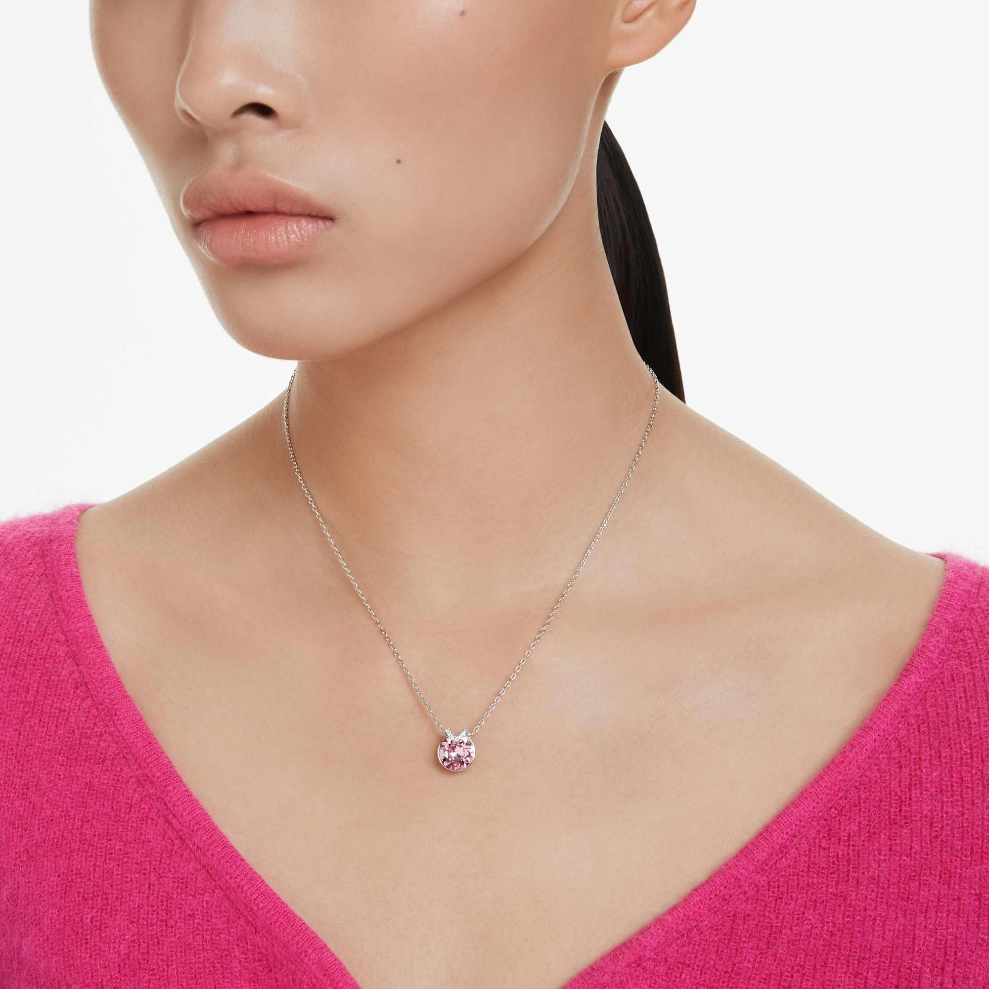 Swarovski Bella Collezione pendentif, taille ronde, plaqué rhodium