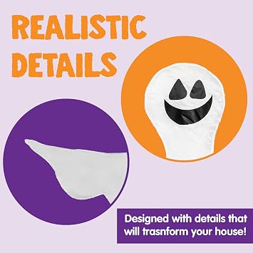 JOYIN 2 Pcs 53 Halloween Decoration Outdoor, Halloween Tree Wrap Ghost Decoration Outdoor, Smiling Hanging Ghost Design for Lawn, Tree, Party Supplies, Haunted House Wrap Decor
