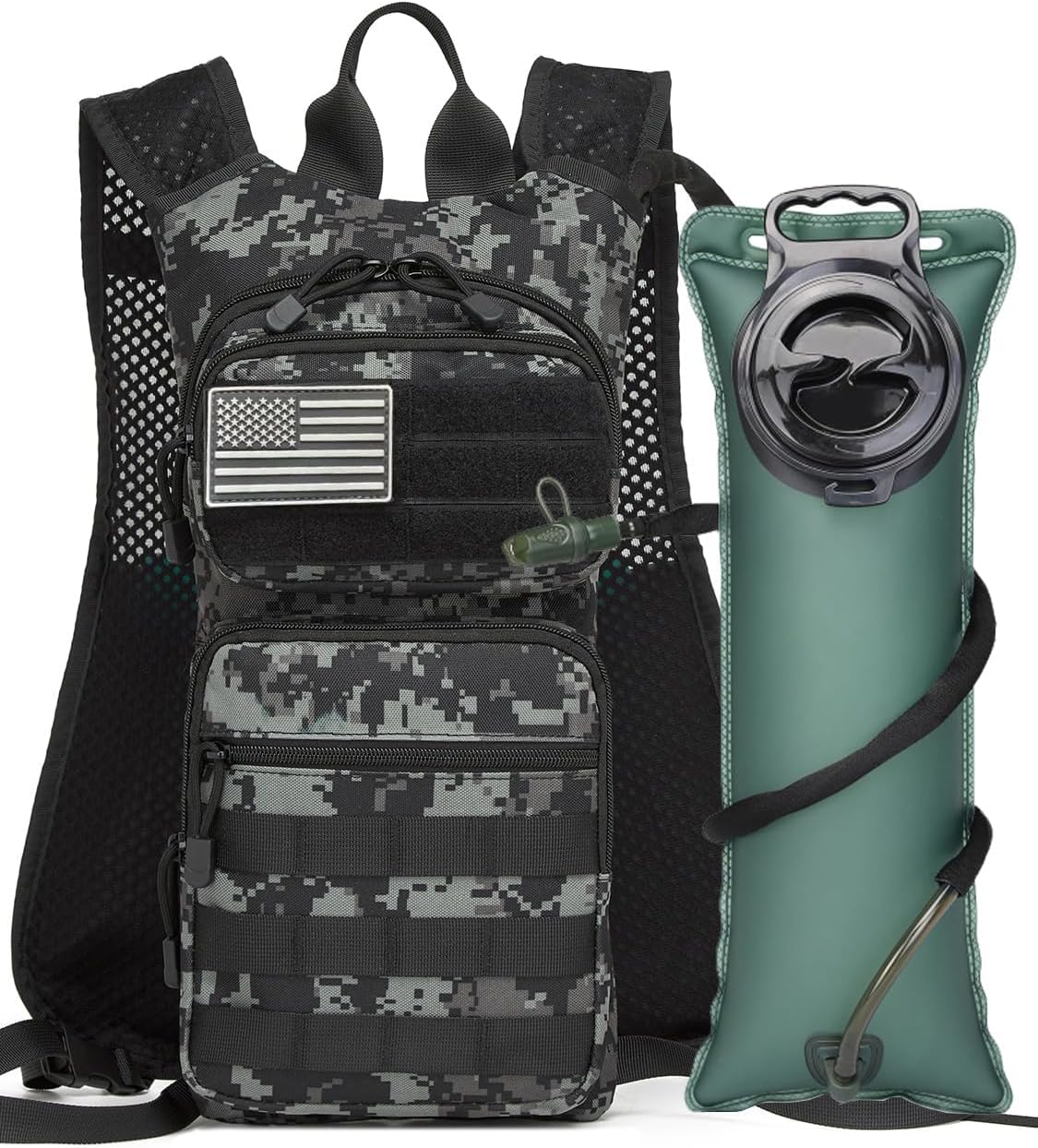 Hydration Vest Pack with 3L TPU Water Bladder Insulation Backpack for Men Women Hydration Bag for Tactical Hiking Biking Running Climbing