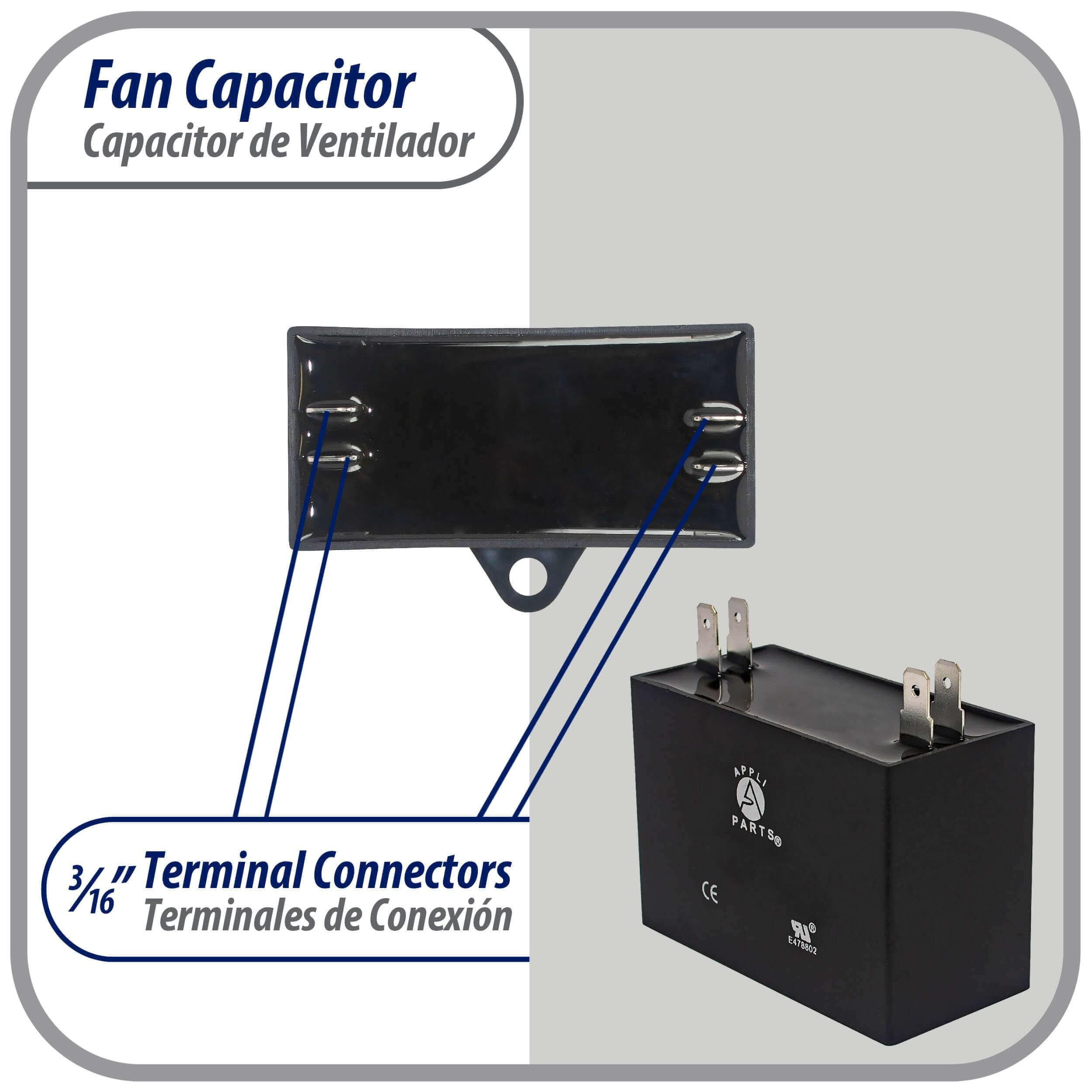 Appli Parts CAP-18-250 Fan Capacitor 18 mfd (microfarads) uf 250