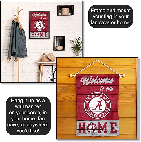 Miniatura 5 de College Flags & Banners Co. Alabama Crimson Tide Welcome to Our Home - Bandera de doble cara para jardín