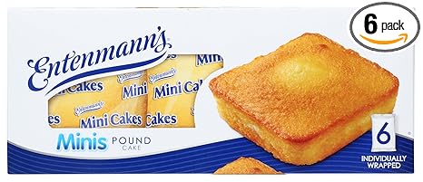 Entenmann's Minis Pound Cakes, Box of Snack Cakes, 9.25 oz, 6 Count
