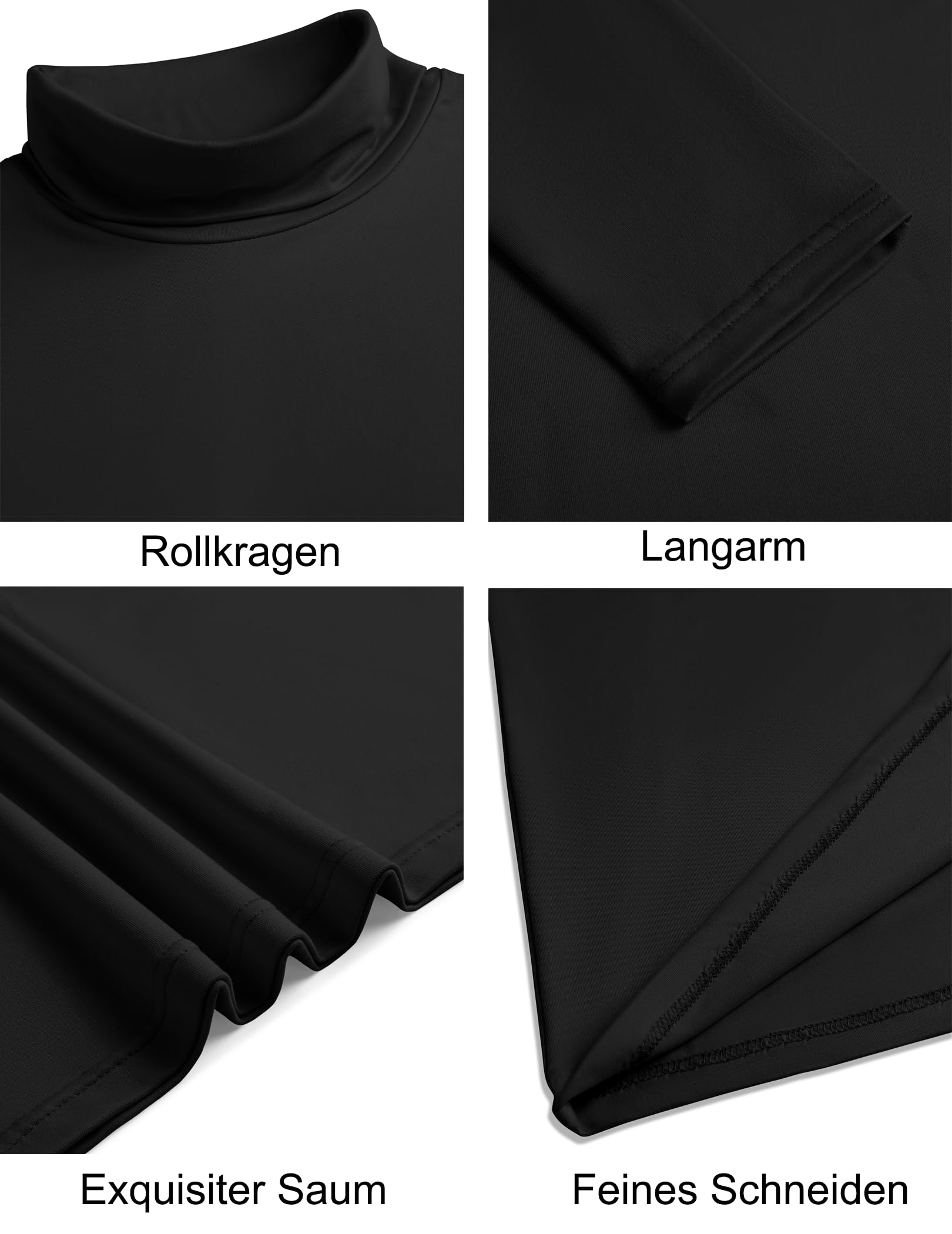 COOFANDY Rollkragenshirt Herren Longsleeve Rollkragenpullover Dünn Rolli Basic Unterziehrolli Slim Fit Langarmshirt Einfarbig