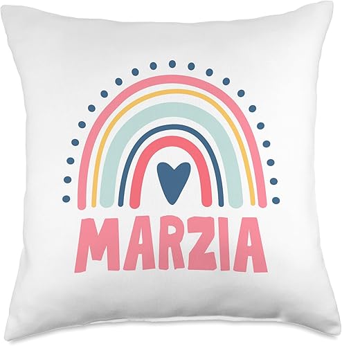 Idea Regalo Personalizzata con Nome Gifts Idea Marzia Name Custom Woman Myth Legend Pink Birthday Party Throw Pillow, 18x18, Multicolor