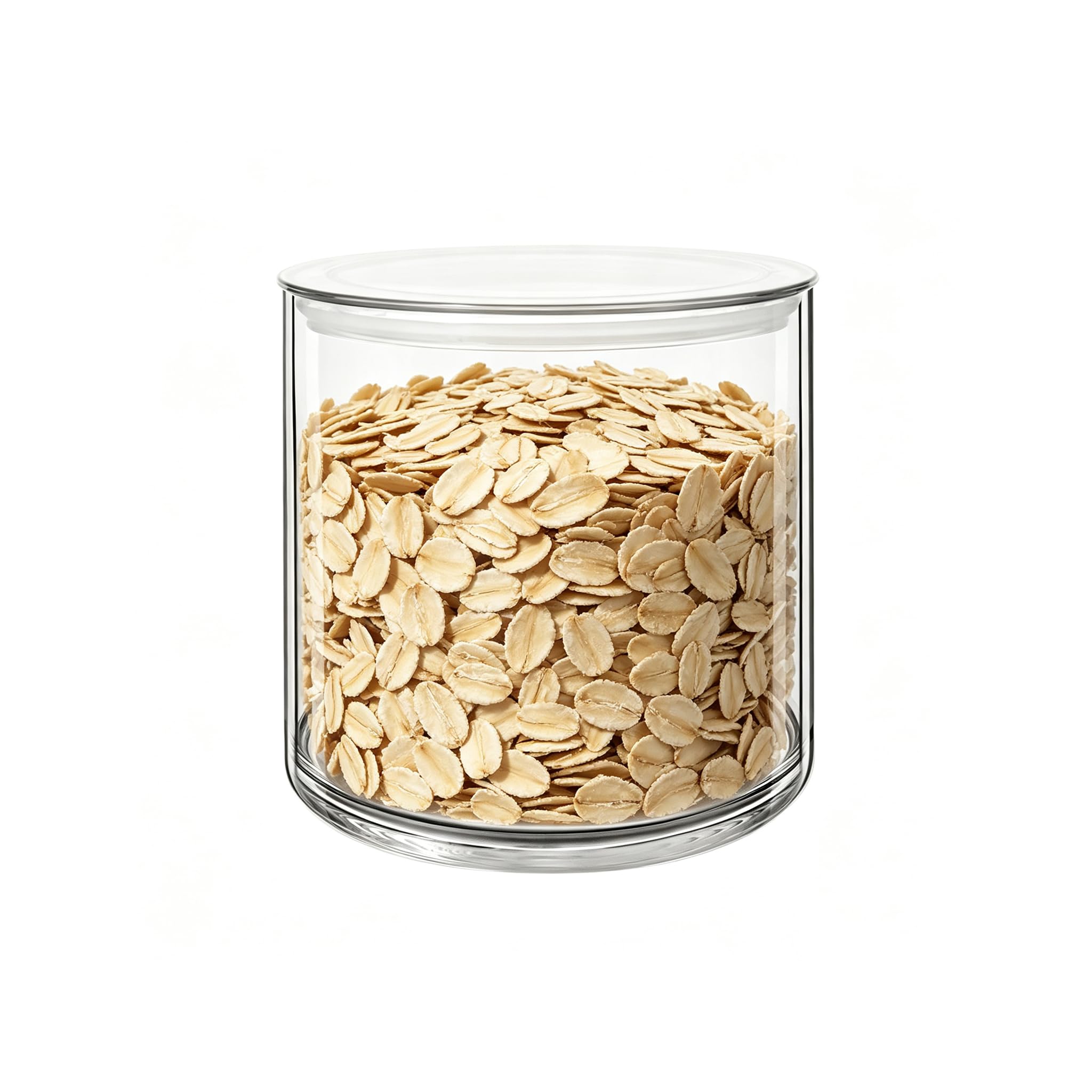 Koelaa 2.21 L Clear Acrylic Airtight Storage Jar with Lid – Shatterproof & Stackable Canister for Pantry Organisation, Overnight Oats, Flour, Rice, Cereal, Coffee Beans, Tea & Sugar (15x15cm)