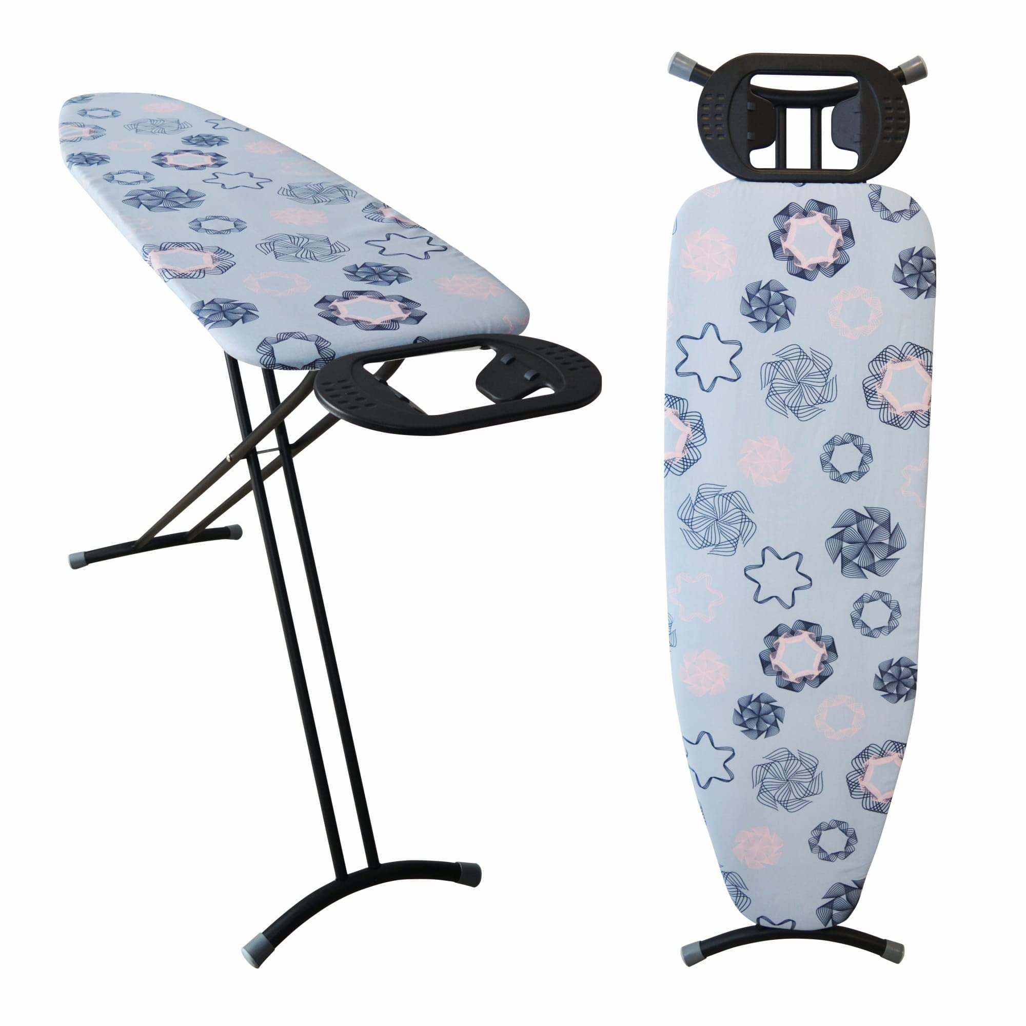 York Bügelbrett für Dampfbügelstation 120x38cm, Höhenverstellbarer Bügeltisch mit ausziehbarem Fach, Bügelbrettbezug, Dampfbügeltisch mit Antirutschfüßen, Regulierbarer, Stabil & Klappbar