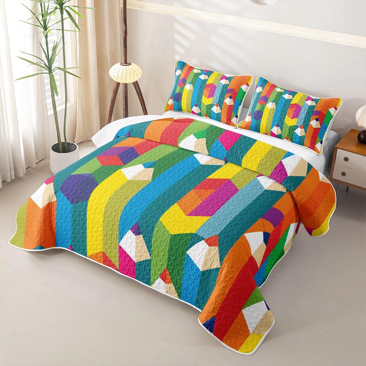 Homewish Wachsmalstift Bettüberwurf Tagesdecke 240x260cm