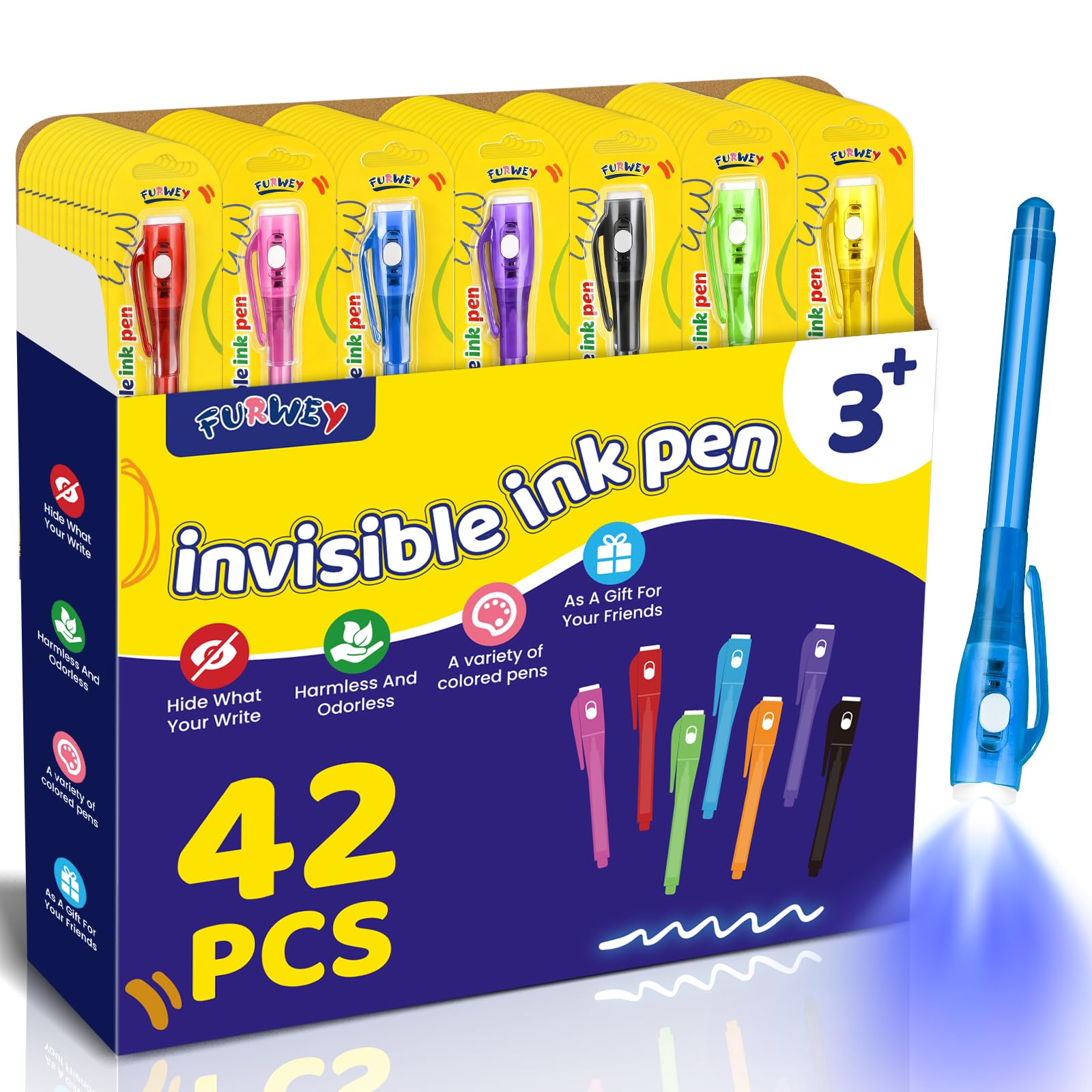 FURWEY 42 Pack Invisible Ink Pen - spy gadgets | Mubboo