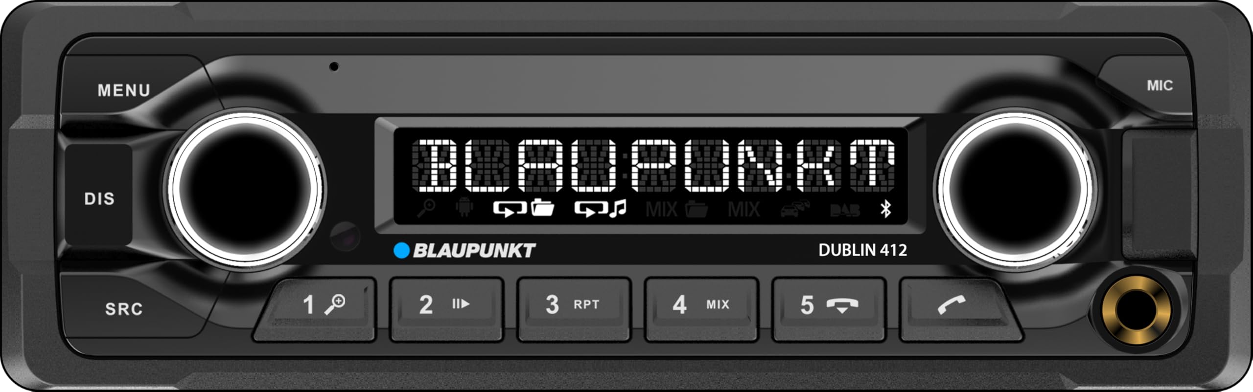 Blaupunkt Dublin 412, 1-DIN Autoradio, Bluetooth, AUX, USB, Freisprecheinrichtung, Lenkradfernbedienung, 200 Watt, schwarz