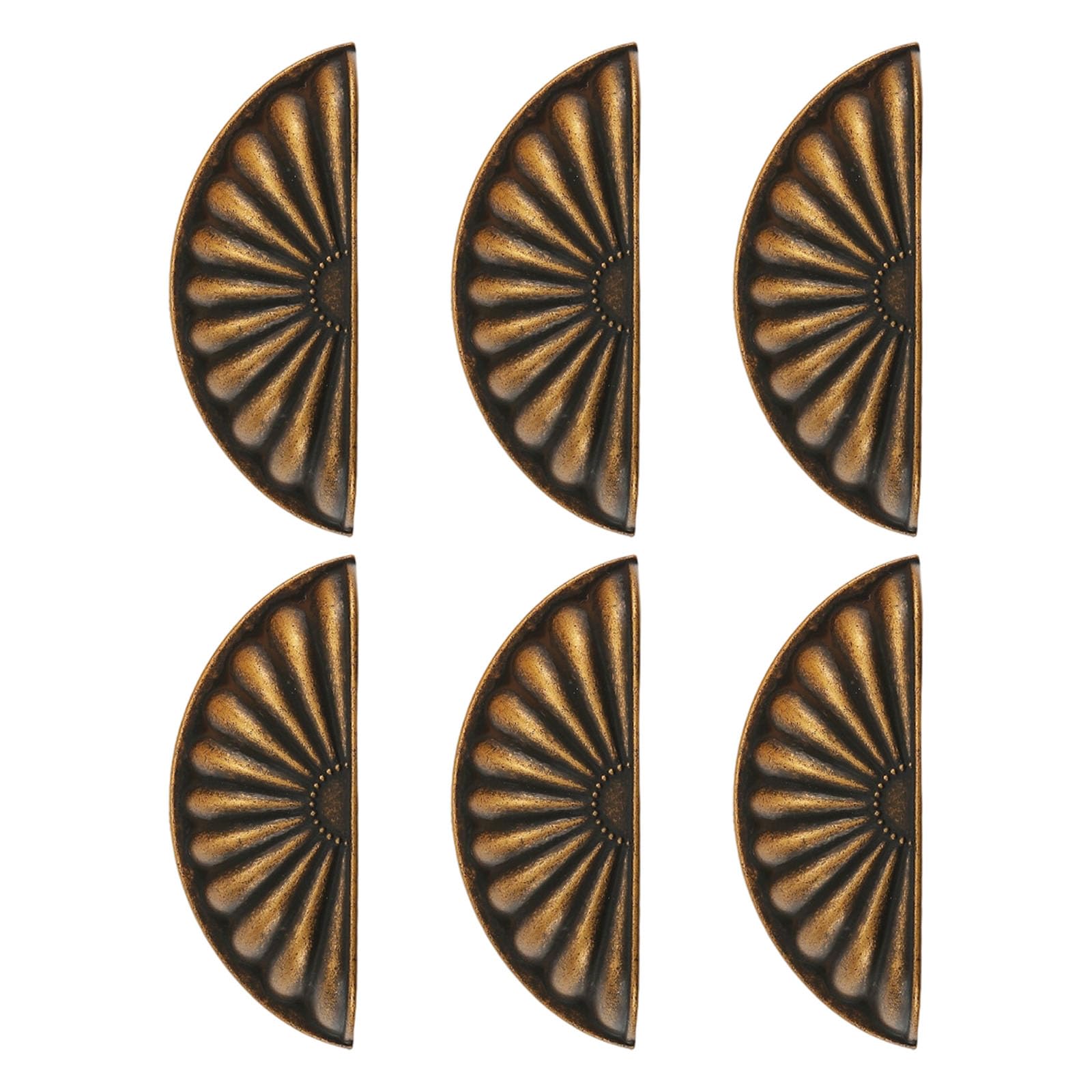 6Pcs Zinc Alloy Wardrobe Handles Shell Knobs for Kitchen Cabinet Drawer Pulls Modern Design Dresser Drawer Pulls