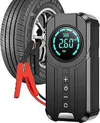 Partida Auxiliar Veicular com Compressor Portátil de Ar 12V Recarregável Emergência Pratiarejo