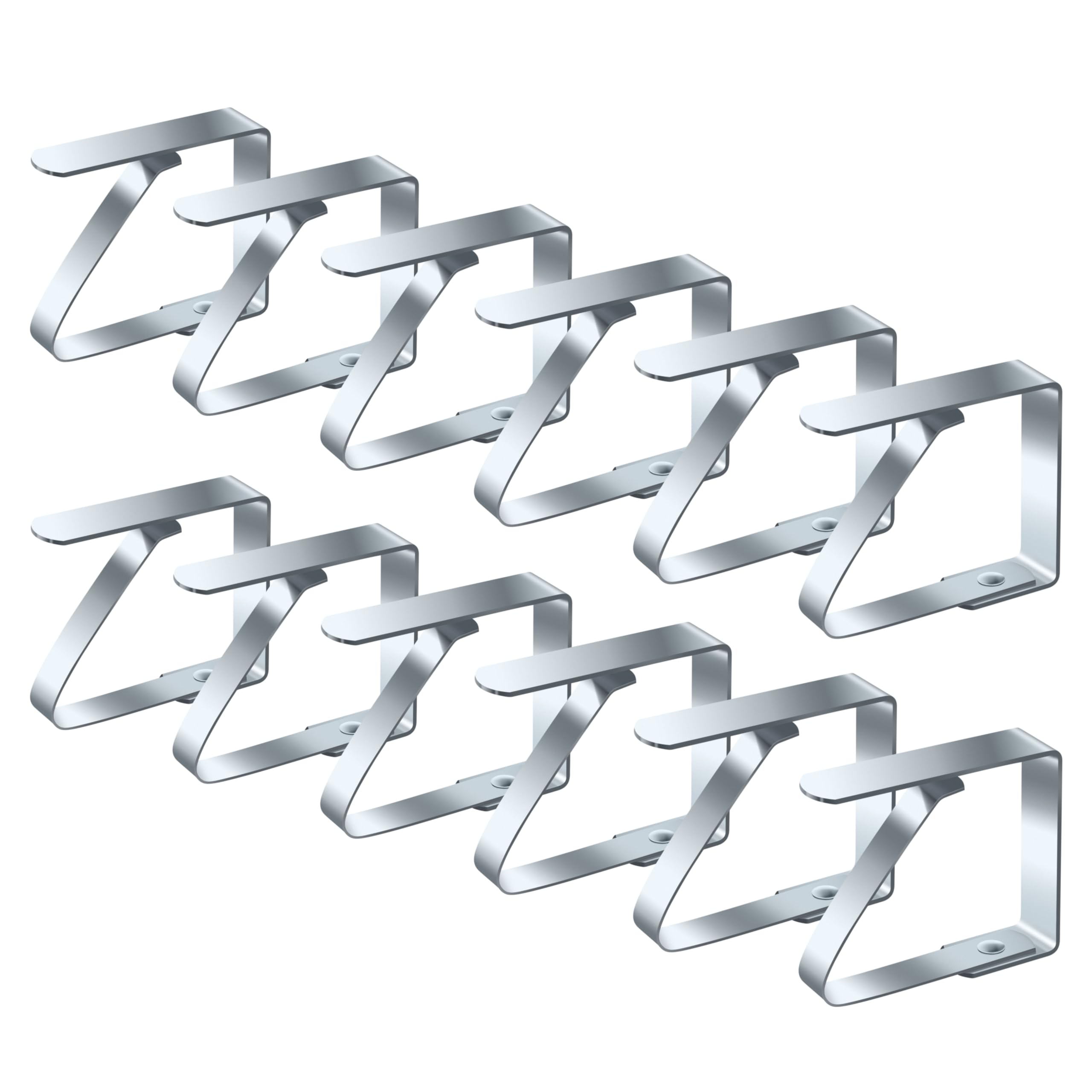 Vaily Pinzas para Mantel de Acero Inoxidable - Sujetamanteles para mesas de hasta 3 cm de Grosor para el Exterior - 12 pz.