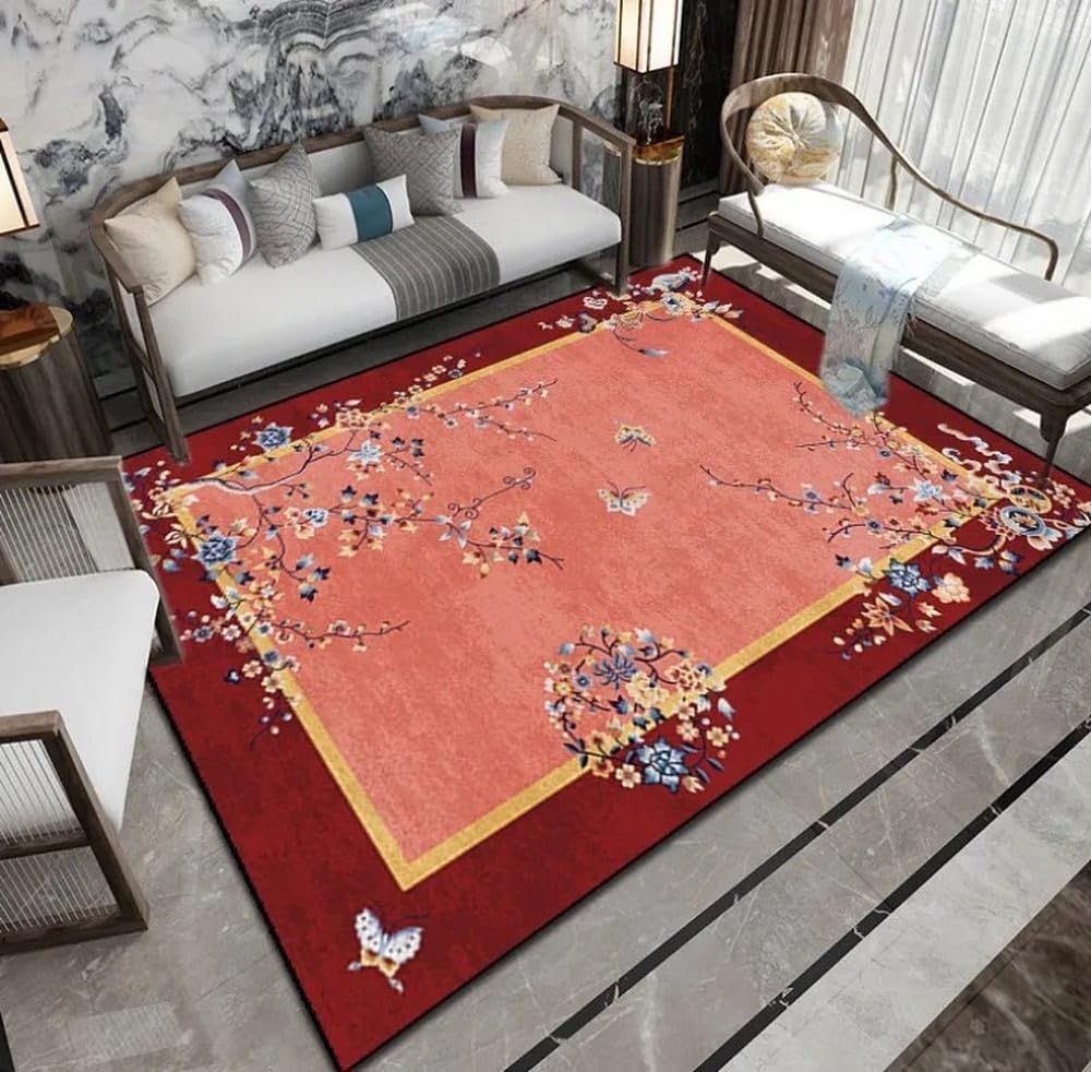 Tapis de salon artistique doux en peluche style antique 100x150 cm