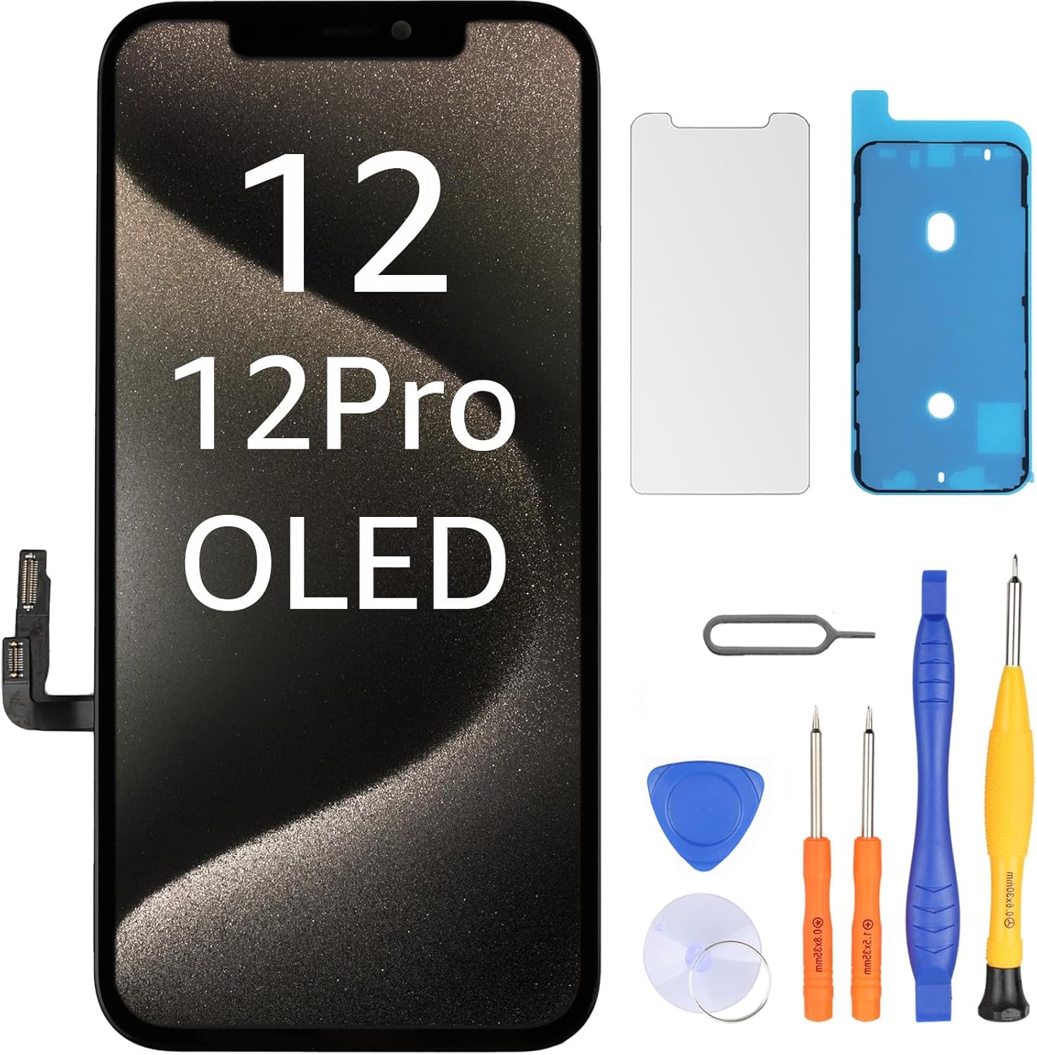 LL TRADER Écran OLED pour iPhone 12/iPhone 12 Pro 6,1" Écran de Rechange FHD Écr