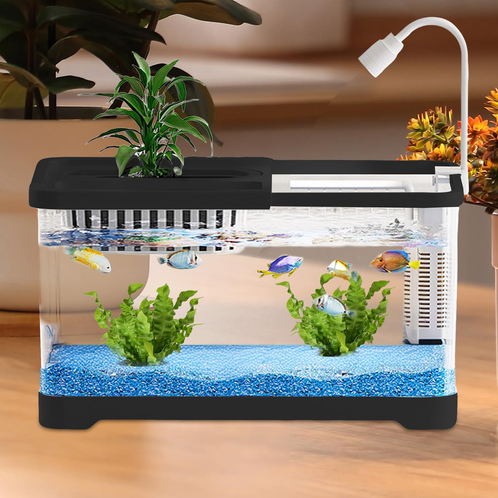 Pecera para Betta | Peceras Transparentes para Peces Betta con Filtro - Boles Decorativos Cristalinos para Camarones Guppys Caracoles Tortugas Amantes De Mascotas Principiantes Escritorio