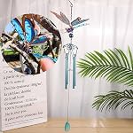 Luminous Dragonfly Wind Chime Chimes, Outside Memorial Outdoor with Wings for Outdoor, Indoor, Home and Garden Decorations, Backyard or Porch