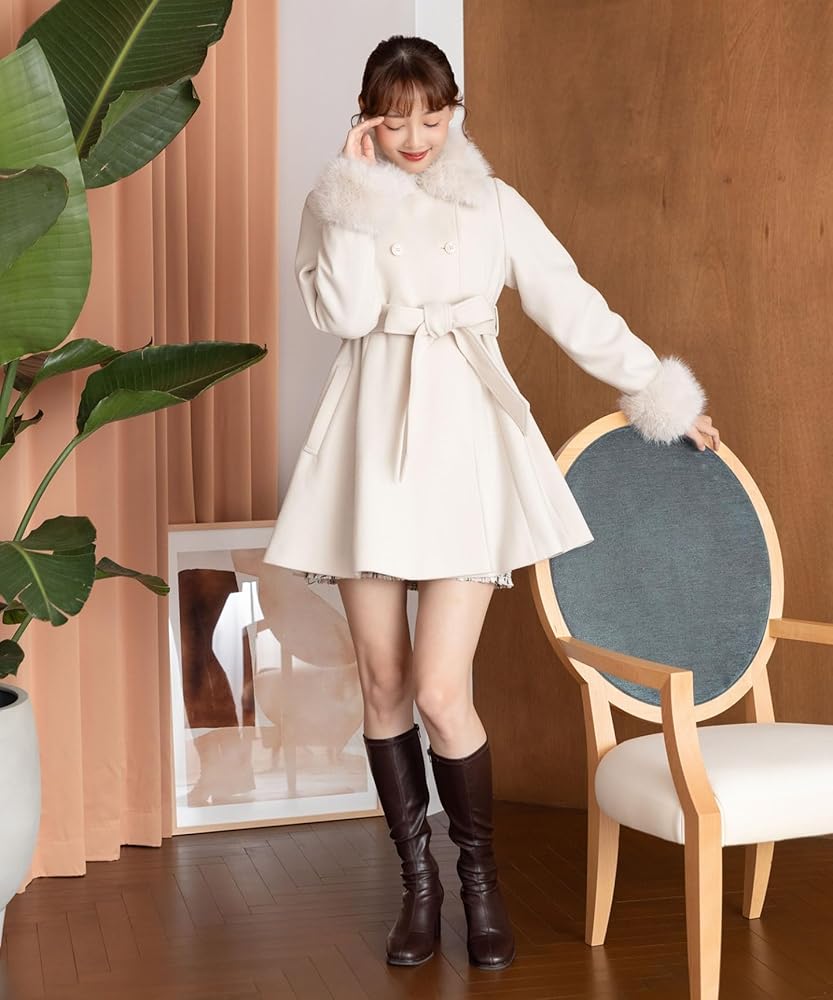 Amazon | [マジェスティックレゴン] 2wayフェイクファーカラーフレア