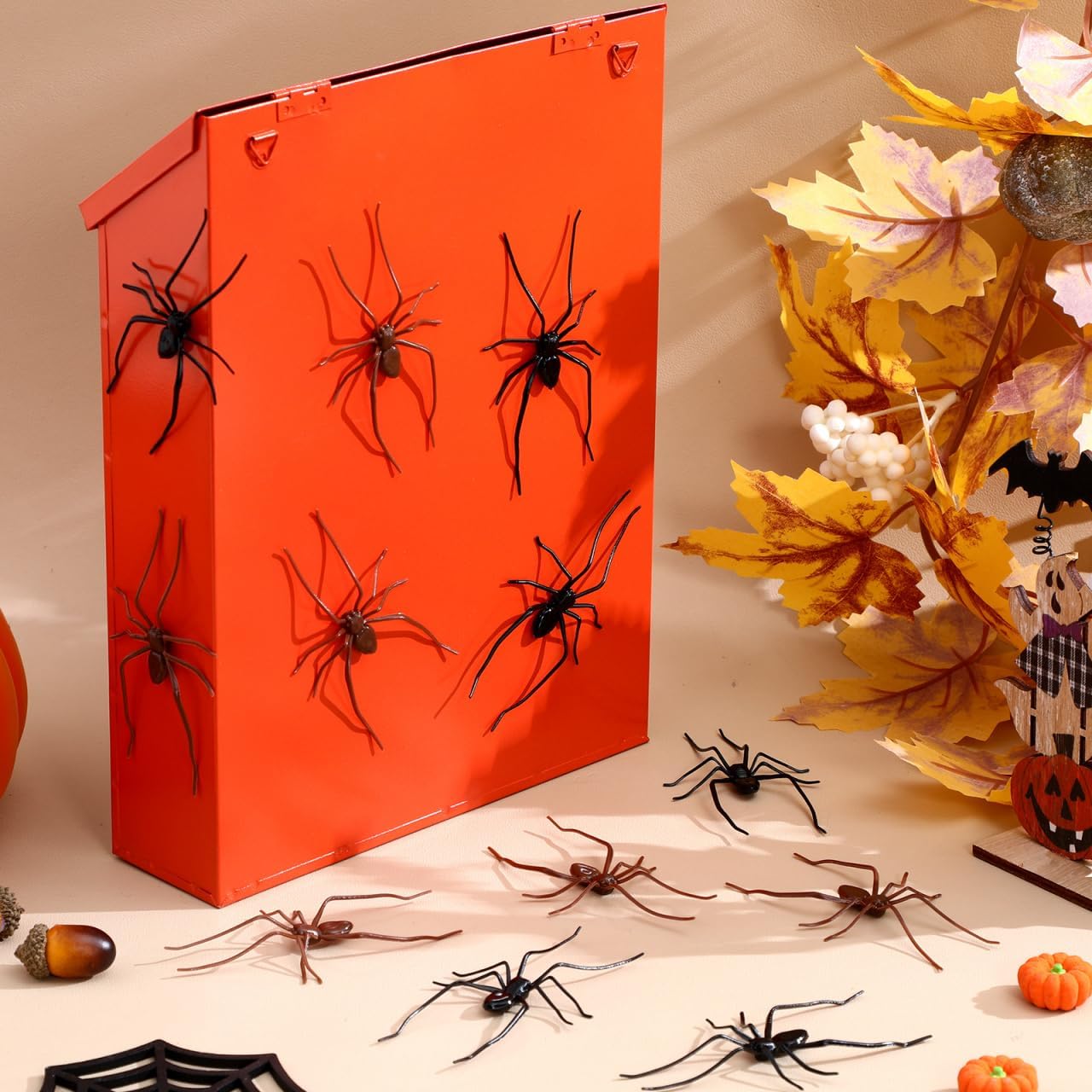 12PCS 3D Realistic Spider Magnets, Removable Spider Magnet Halloween Decor image 2