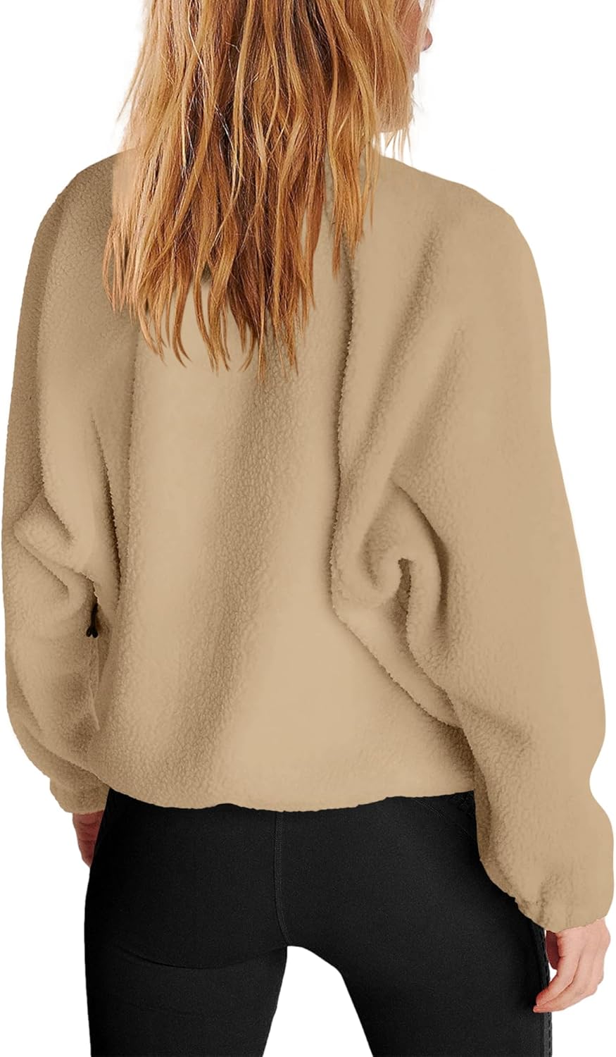 Nirovien Womens Fleece Pullover Long Sleeve Sherpa Jacket Button Down Fuzzy Sweatshirt Warm Outwear with Pockets - Image 2