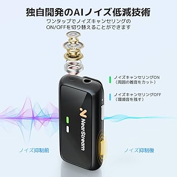 Amazon.co.jp: NearStream ワイヤレス ラベリア マイク Mic 小型