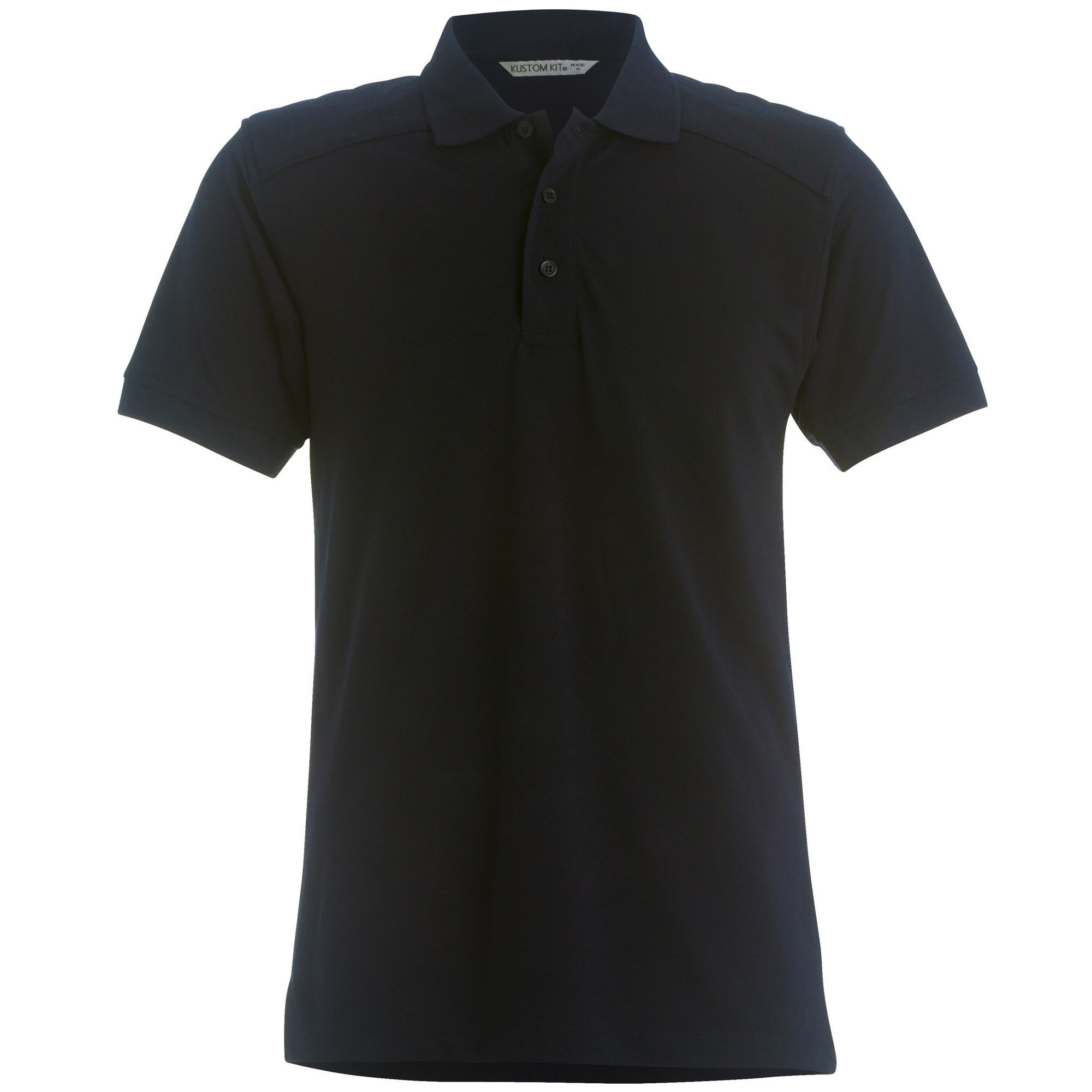 Kustom Kit Navy XL Men's Klassic Heavyweight Polo with 3-Button Narrow Placket