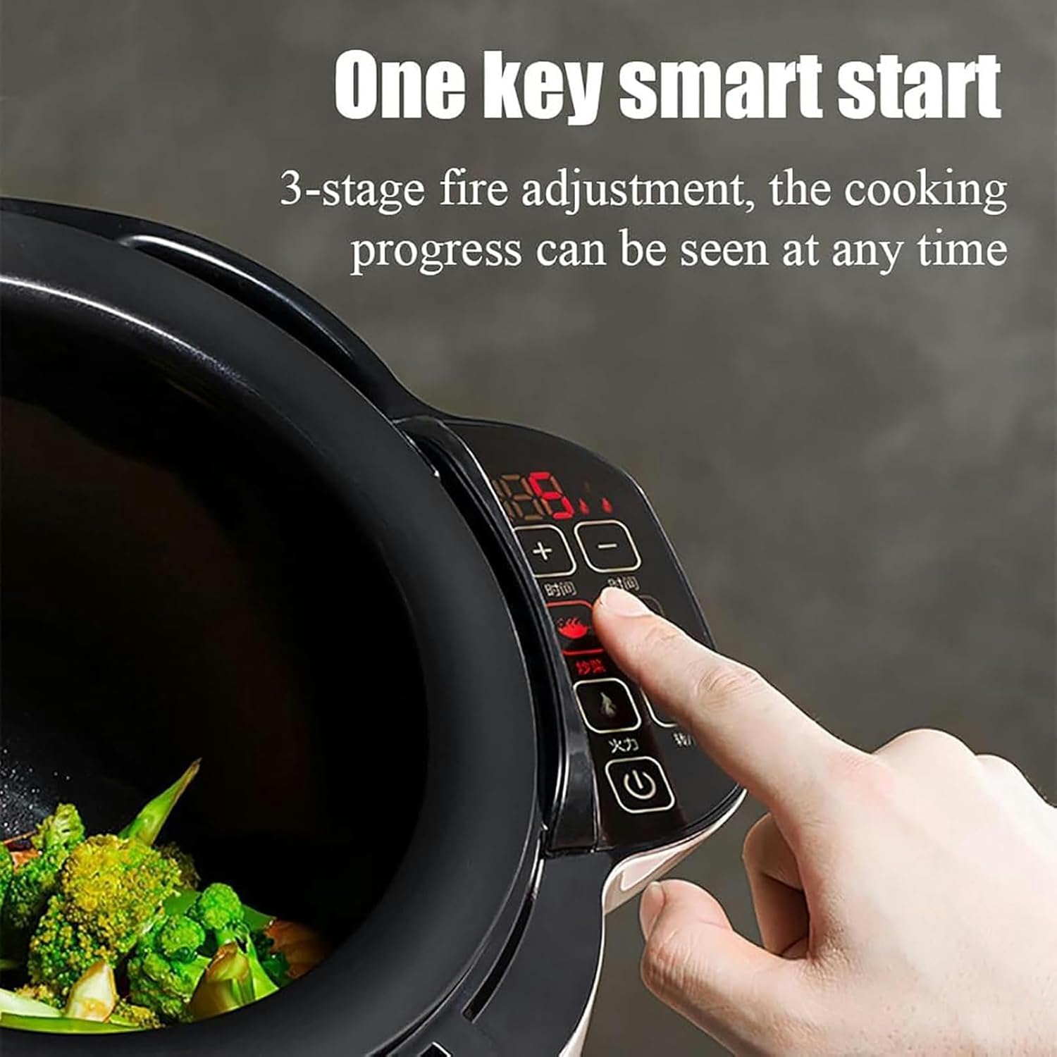 Wzglod Intelligent Automatic Cooking Machine, 6L auto Cooking Wok Fried Rice Machine,One-Click Smart Start, Three Speed Adjustable, for Stir Frying, Stewing, Cooking