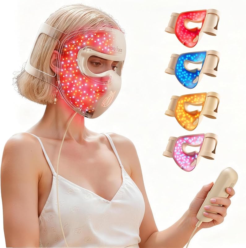 Hello Face 4D Red Light Therapy Mask for Face, 850nm NIR Skin LED Face Mask