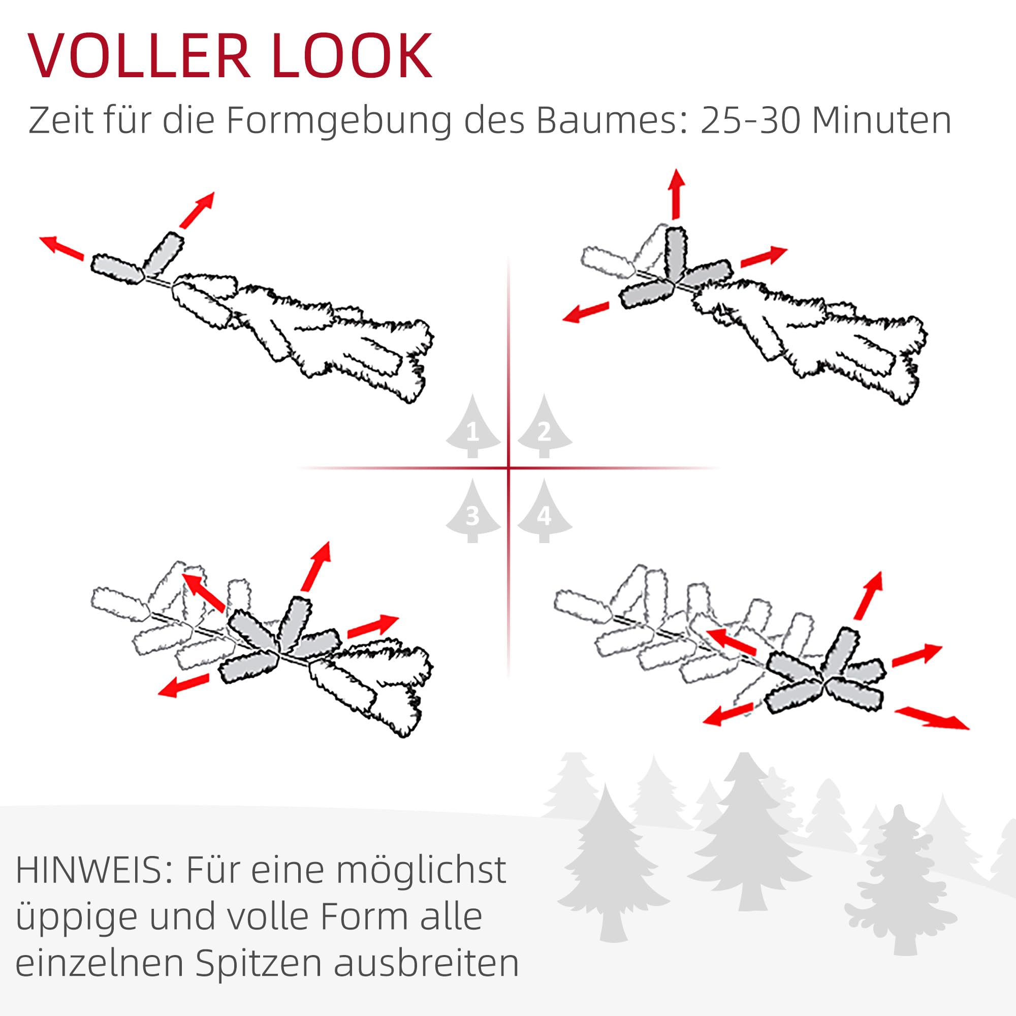 HOMCOM Künstlicher Weihnachtsbaum 190 cm mit Kunstschnee Metallständer