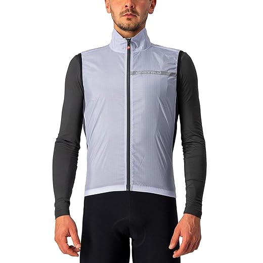 Castelli Men's Squadra Stretch Vest, Windproof Full Lenth Zip Shell with High Collar for Road and Gravel Biking I Cycling
